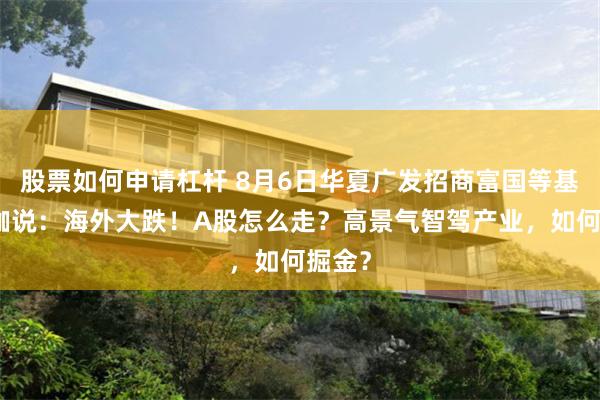 股票如何申请杠杆 8月6日华夏广发招商富国等基金大咖说：海外大跌！A股怎么走？高景气智驾产业，如何掘金？