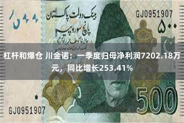 杠杆和爆仓 川金诺：一季度归母净利润7202.18万元，同比增长253.41%
