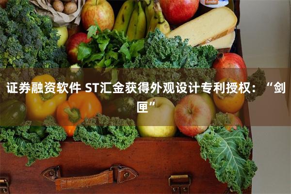 证券融资软件 ST汇金获得外观设计专利授权：“剑匣”