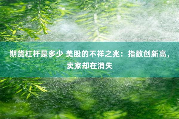 期货杠杆是多少 美股的不祥之兆：指数创新高，卖家却在消失