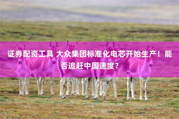 证券配资工具 大众集团标准化电芯开始生产！能否追赶中国速度？